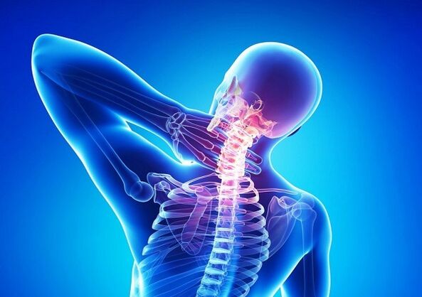 cervical spine pain with osteochondrosis